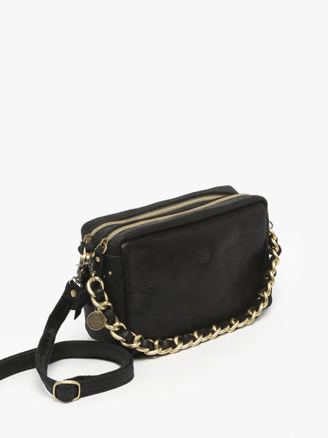Cross Body Tas Vintage Leder Mila louise Zwart vintage 23673X ander zicht 1